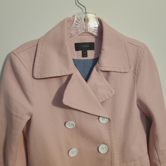J. Crew | Women's Pink Double Breast Heavyweight Cotton Twill Jacket (Size 00) - Picture 3 of 16